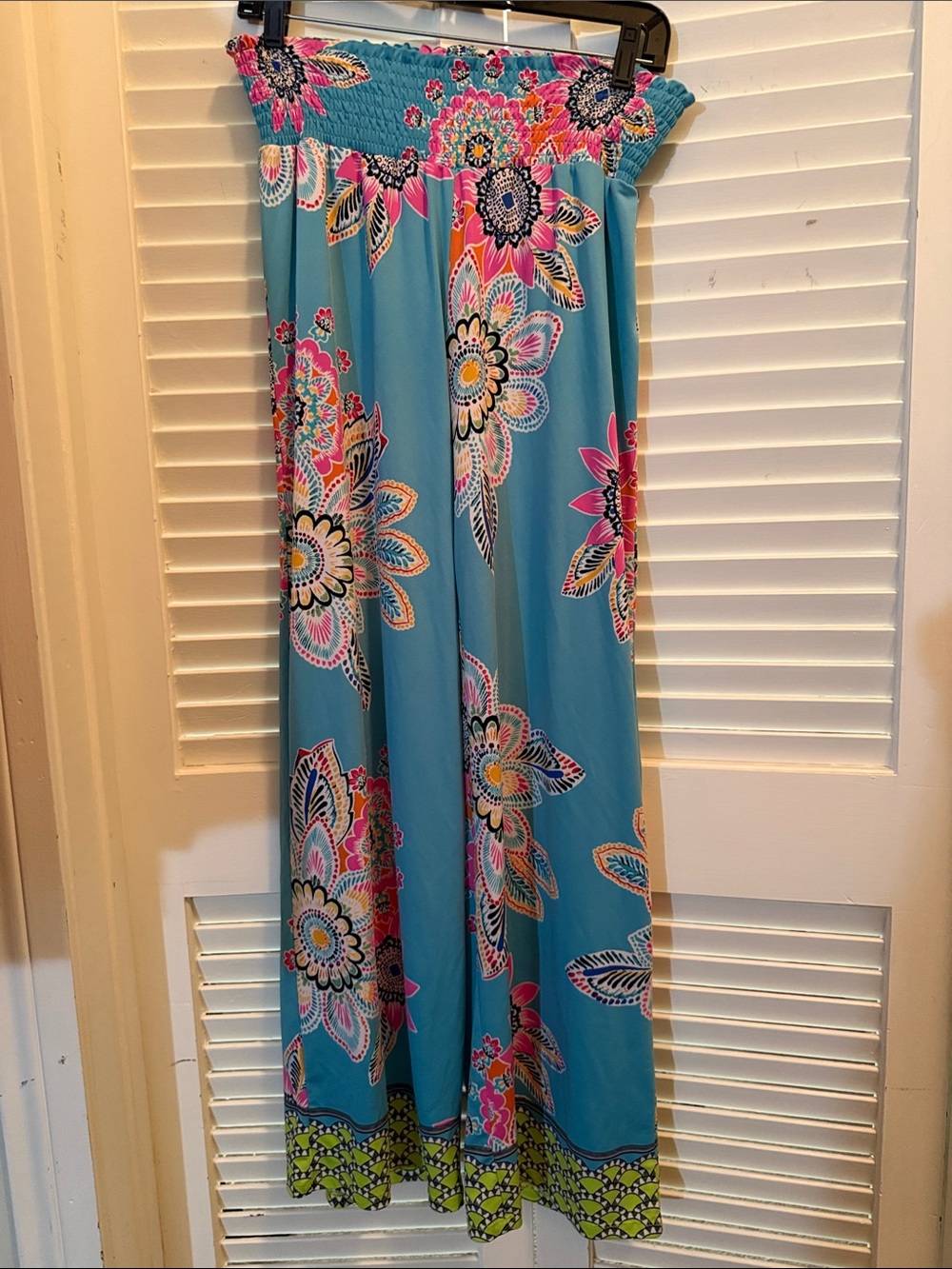 Melissa Paige Turquoise Floral Pants